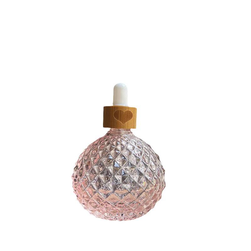100ML Large Capacity Glass Essential Oil Dropper Bottle with Bamboo Lid