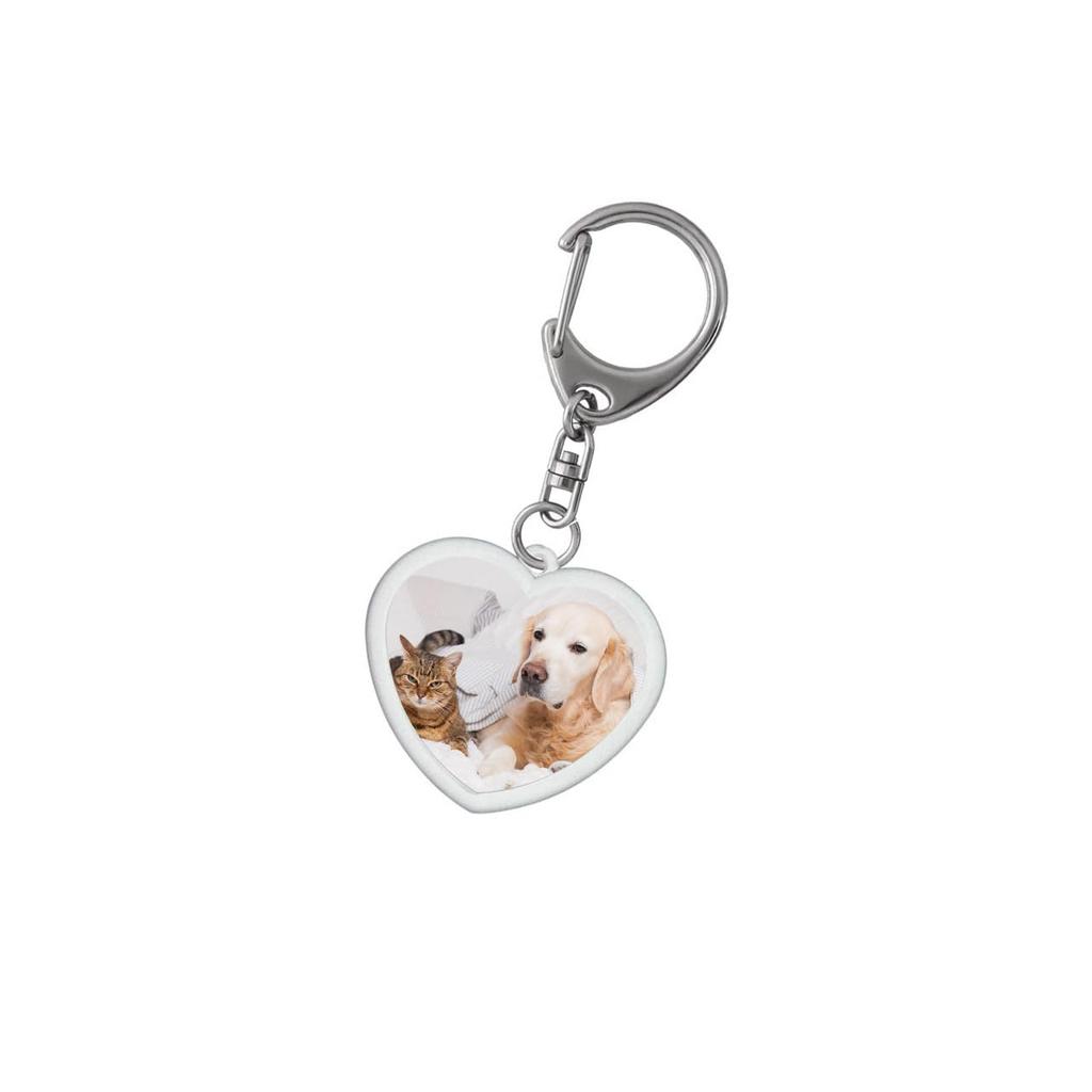 EBISU Design Photo Keychains, Heart Shape, Medium, 34 x 40mm, Clear Keychains, Couple Keychains, Perfect for Kindergarten and School Entrance, Made