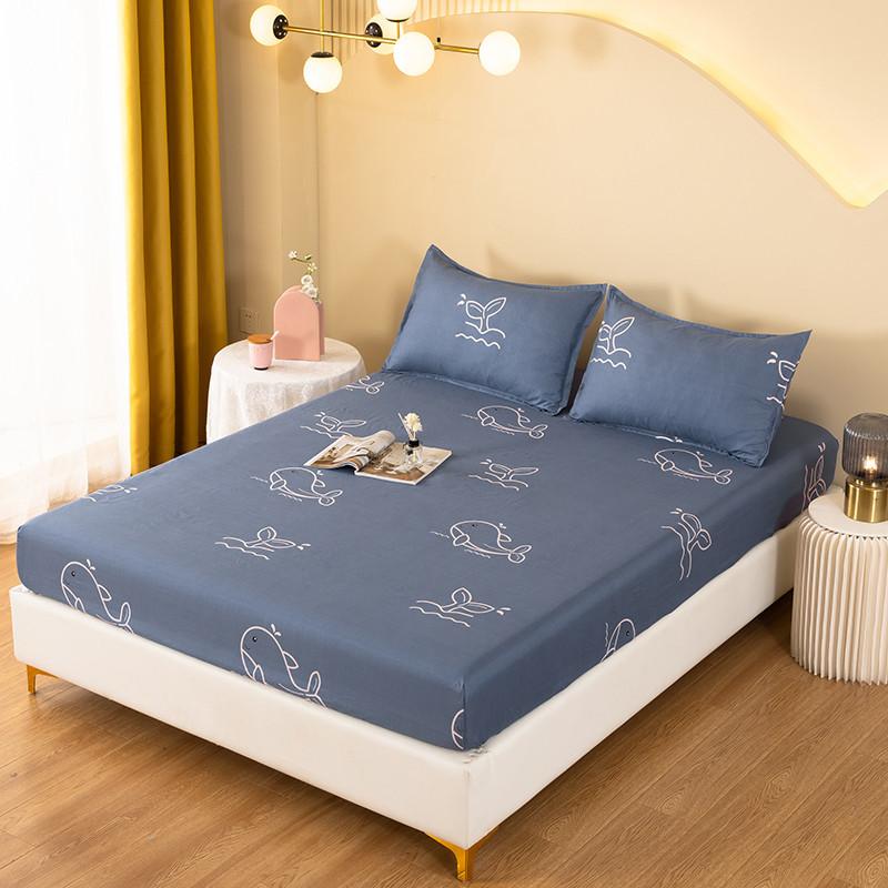 Floral Printed Bed Sheet Washed Bedding for Single and Double Beds