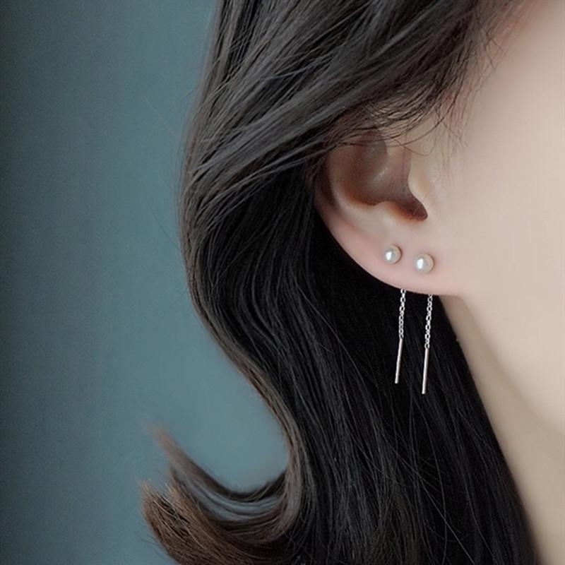 Beixi Sterling Silver Pearl Earrings - Simple, Versatile, Fashionable for Women 925 Silver