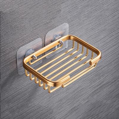 Jaboneras doradas Cesta de jabón Jabonera de pared Accesorios de baño Muebles de baño Inodoro Balcón Jabonera de vidrio