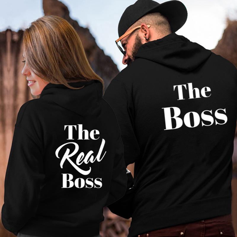 Lovers Couples Hoodies Casual Pullovers Gift Funny Couple Hoodies Women Men Lovers Letter Printed Sweatshirt