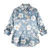 Camicia da donna, camicetta, stampa, bottoni, manica lunga, casual, basic, colletto, regolare