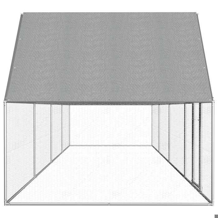 VidaXL Poulailler Enclos Clapier Cage Animaux Lapin Canard 8x2x2 m Acier 144558