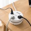 UK Plug Standard Portable Extension Socket Round Design USB Charger Plug  Bedside