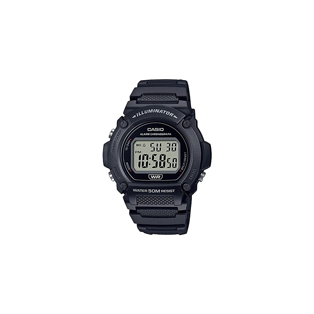 Casio Standard Digital Watch W-219H-1AV Men s Black Overseas Model Water Resistant Lightweight