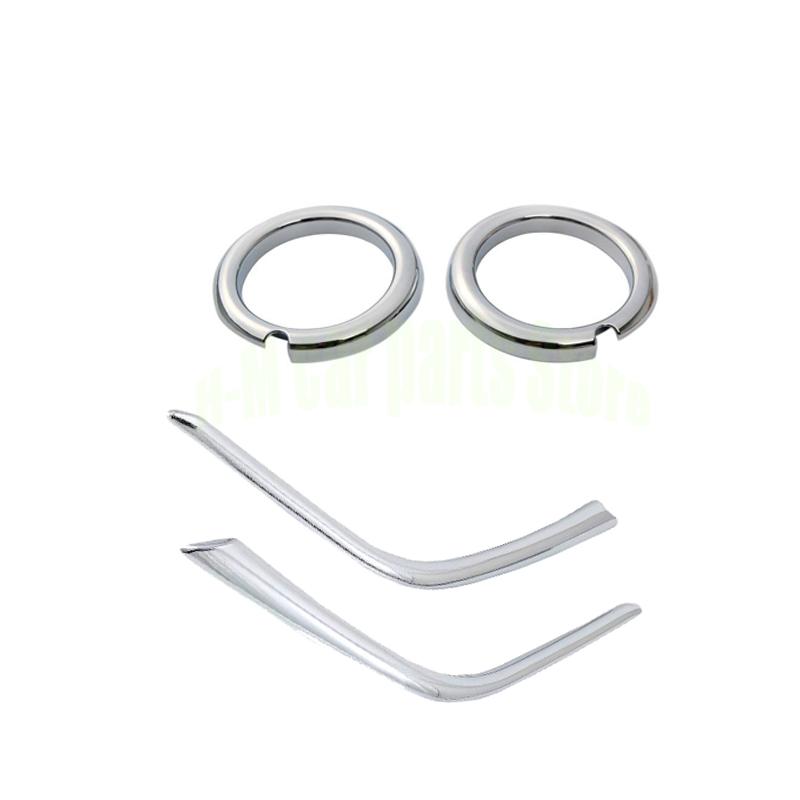 2PCS ABS Chrome Car Front Headlight Fog Lamp Cover Trim For Mitsubishi Outlander 2017- Car Styling