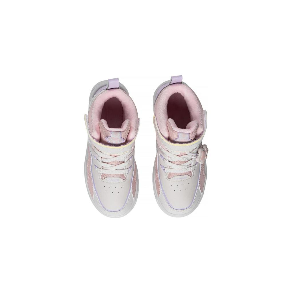 Li Ning Comfortable Versatile Wear Resistant Kids Casual Shoes Kids Casual Shoes Gray Pink Purple YKNS102-22