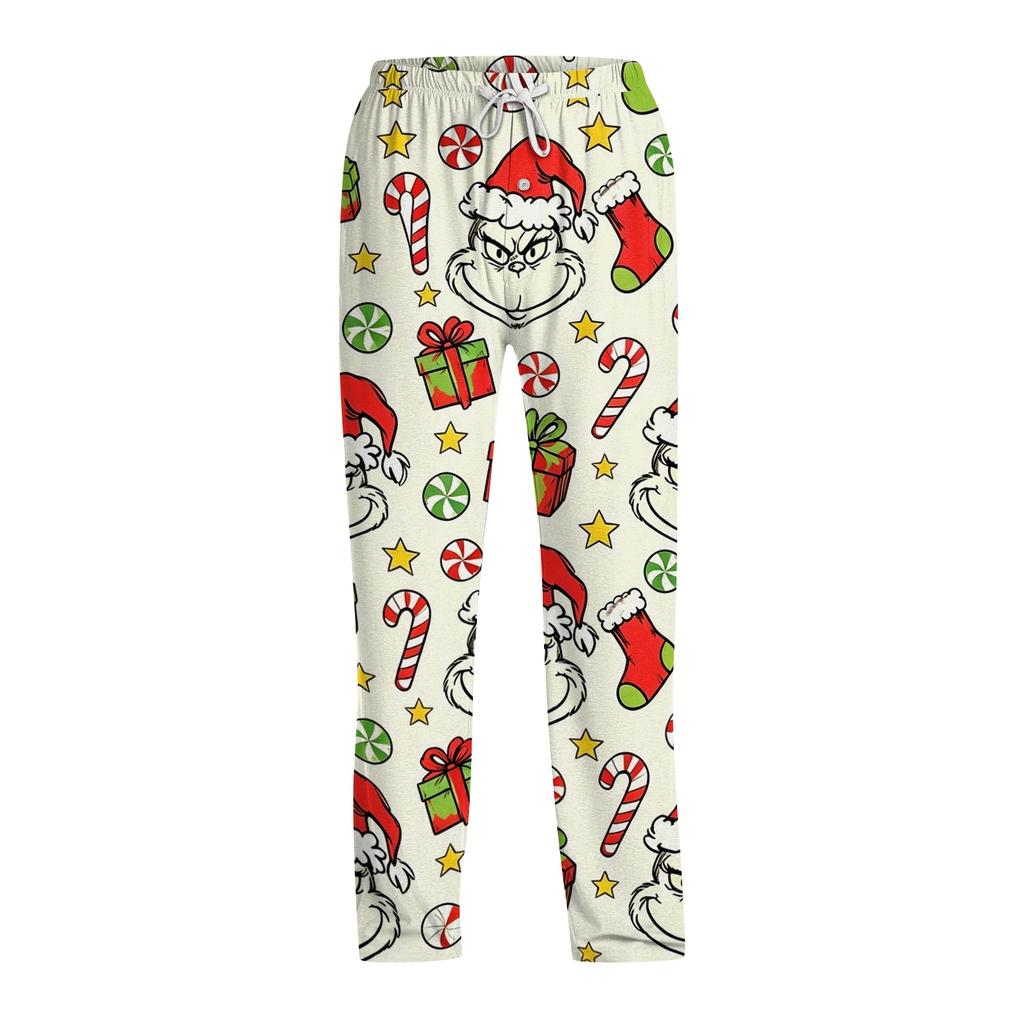 Men's Christmas Print Sleep Pants for Casual Lounging