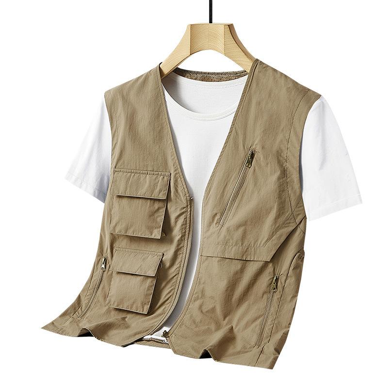 Spring and Autumn Multi-bag Men's Middle-aged and Elderly Outdoor Leisure Big Vest Tooling Vest Vest Vest Vest