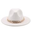 Winter Men's Woolen Jazz Hat New Large Eave Hat Fashionable Flat Brimmed Top Hat