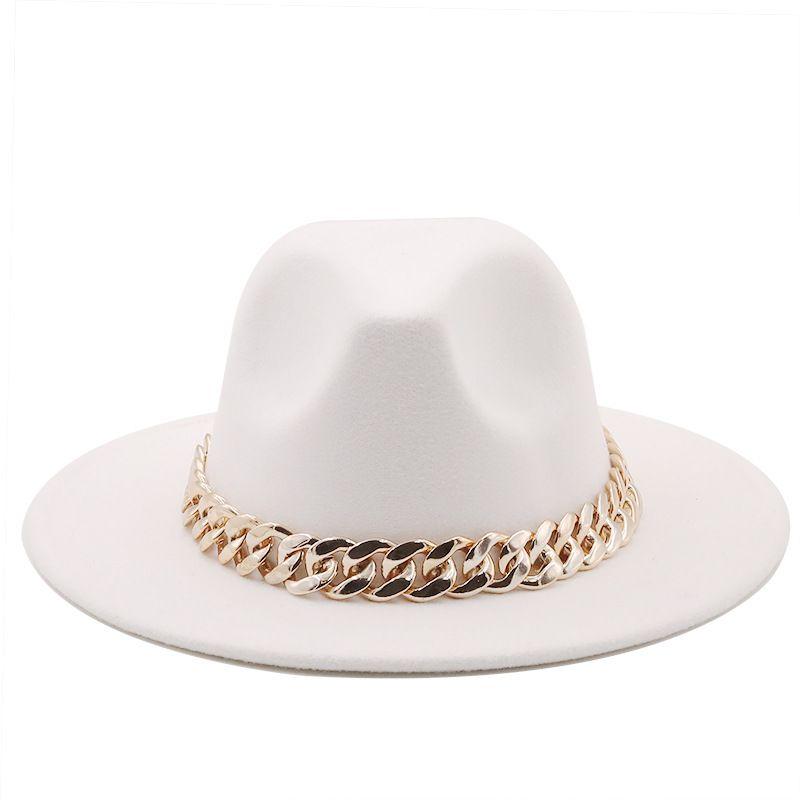 Winter Men's Woolen Jazz Hat New Large Eave Hat Fashionable Flat Brimmed Top Hat