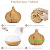 Wood Grain 400ml Ultrasonic Essential Oil Diffuser with Remote Control and Seven-Color LED