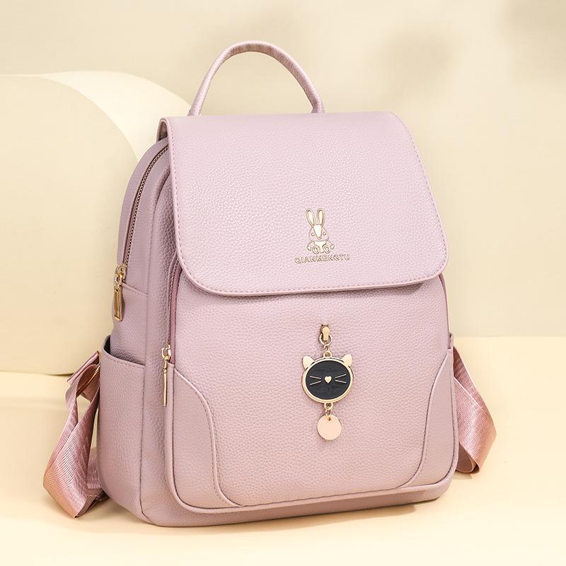 Backpack Women's Bag Large Capacity Soft Leather Backpack Travel Bag