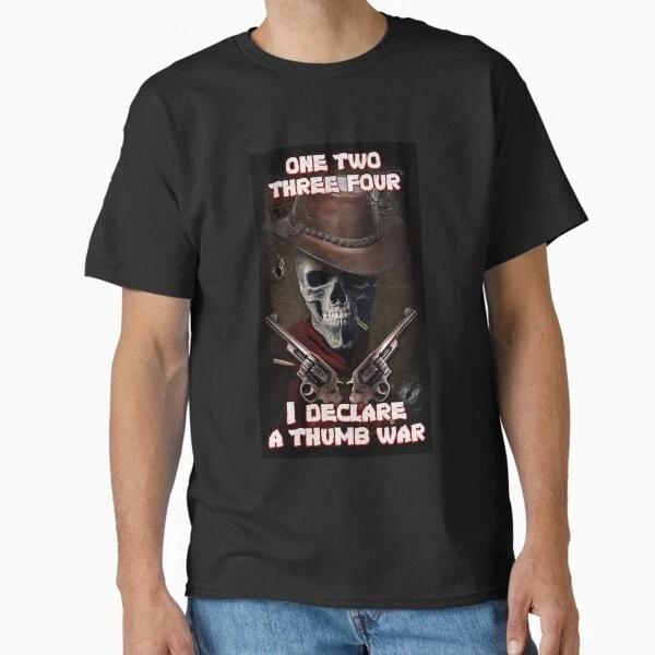 Epic Skull Unisex Declares Thumb War Classic Tshir Made In Usaaus Tshirt S2xl S