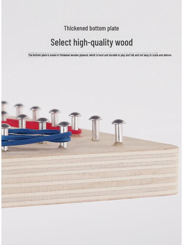 Montessori Nail Board Puzzle: Geometric Shapes & Colors Educational Toy for Early Childhood Cognitive Development.