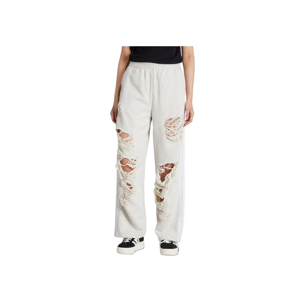 adidas Pantaloni da Jogging Donna Originals Effetto Usurato Grigio Chiaro Melange KC8822