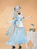 Adult Anime Game Goddess Style Open Chest Princess Maid Dress Cute Adorable Moe Cool Costume Cosplay Fancy Dress Transformation Outfit Set Blue
