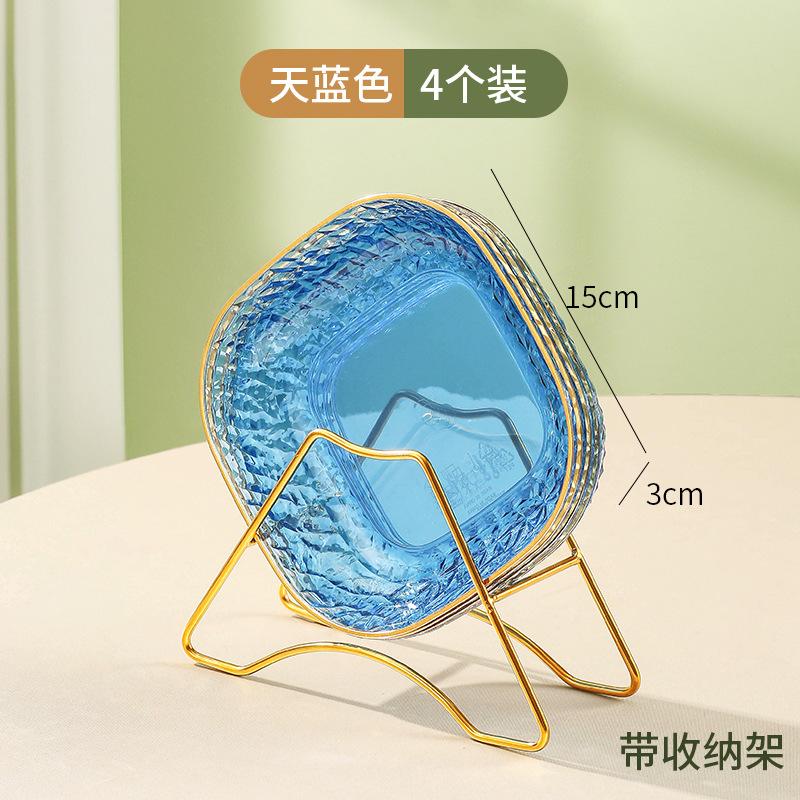 Phnom Penh Transparent Anti-Drop Small Fruit Plate, Living Room Household Snack Plate, Candy Plate, Small Exquisite Front Desk Melon Seed Plate