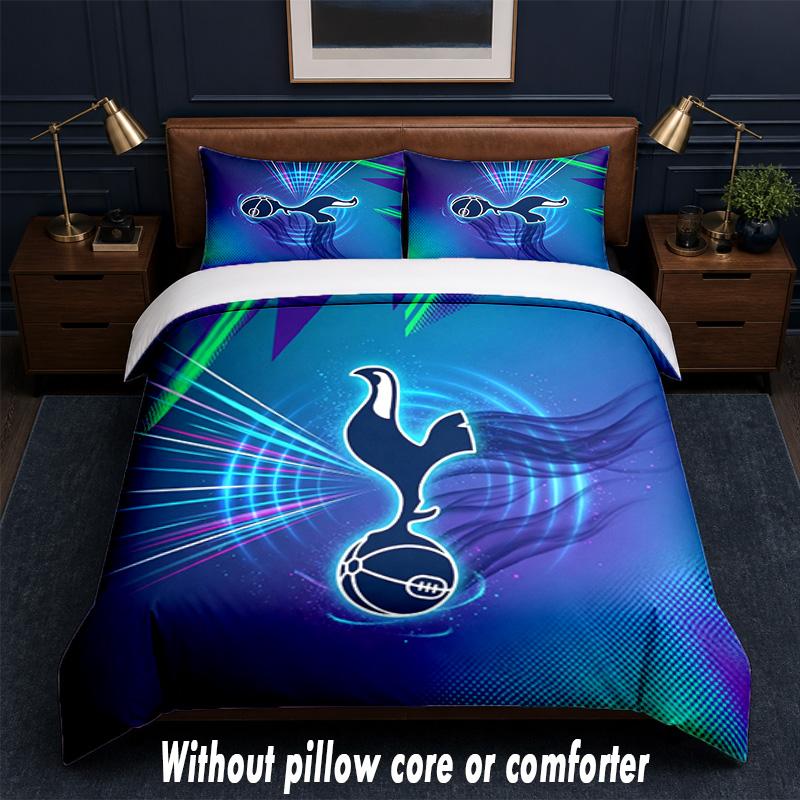 Tottenham Hotspur Design Bed Bedding Set 1 Duvet Cover + 2 Pillowcases Soft Breathable Household Bed Linens