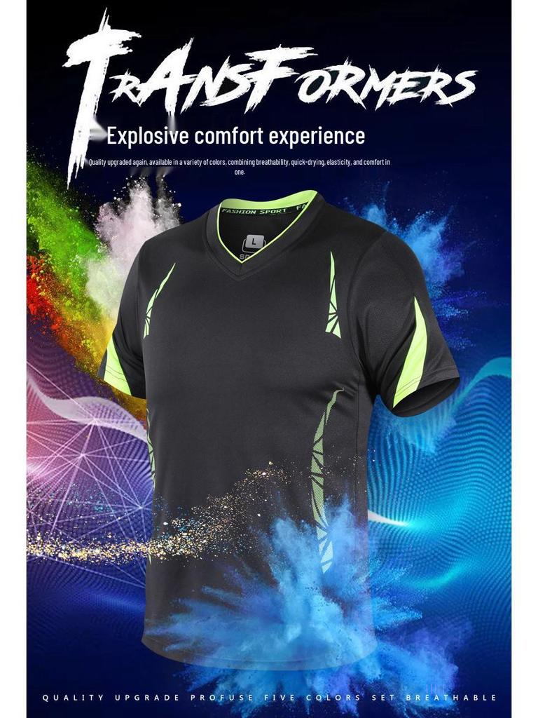 Men's Quick Dry Sportswear Set: Short Sleeve Top & Shorts for Football, Running, Training - Spring/Summer
