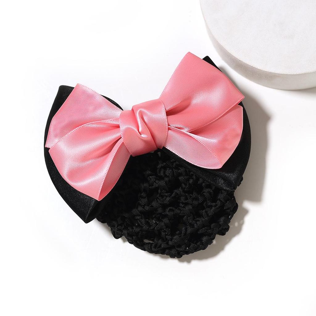 Professional Two-Color Bow Hair Clip for Flight Attendants, Receptionists, and Salespersons