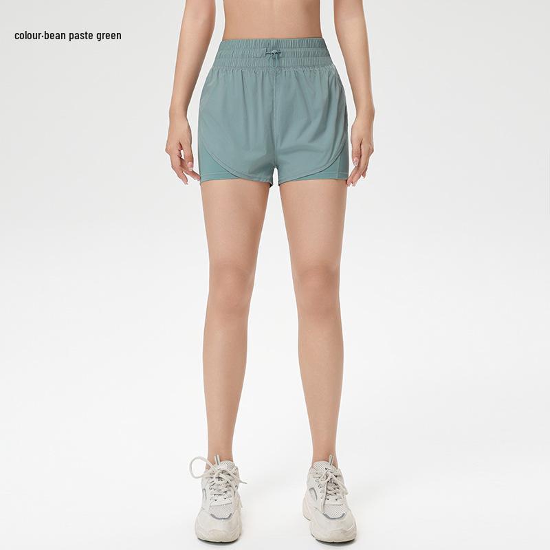 Women's Cooling Sun Protection Sports Shorts, Bare Feel Running & Yoga Skirt, Fake Two-Piece Anti-Exposure Design