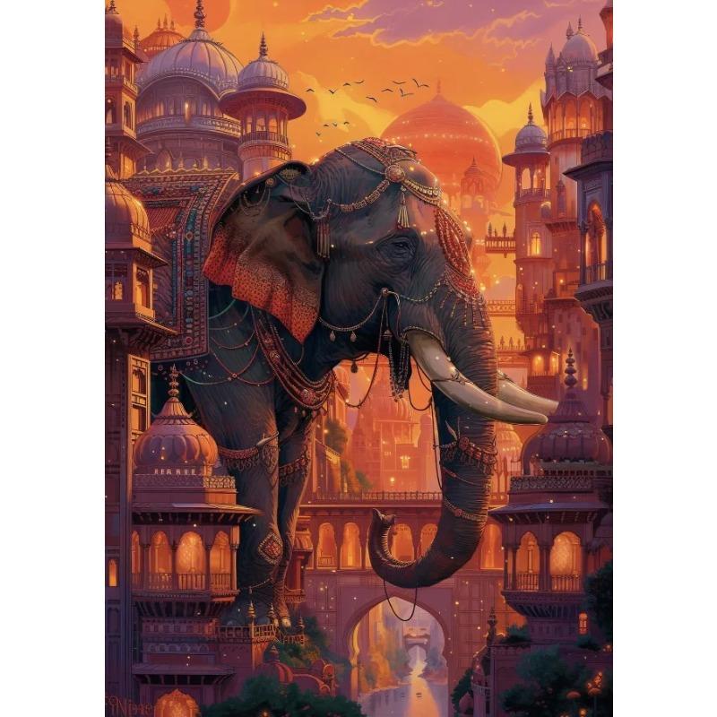 Indian Animals Elephant Tiger Peacock Nature Posters and Prints Canvas Printing Wall Art Picture for Living Room Home Decor Gift