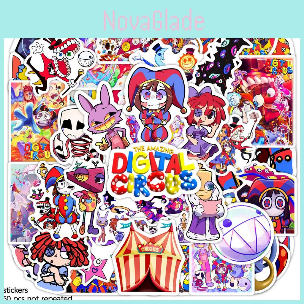 Amazing Digital Circus Cartoon Stickers 60 Count Fun And Unique Designs Car Decals