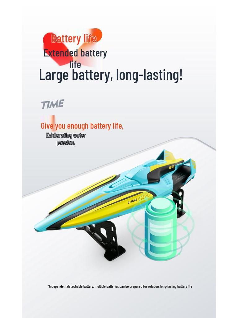 S1 High-Speed Remote Control Boat: Wireless Electric, Long Endurance, 2.4G Large Model Watercraft Toy for Kids