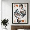 Vintage Poker Ace of Hearts Playing Cards Canvas Painting Queen And King Wall Art Pictures Room Home Club Bar Pub Decor Unframed