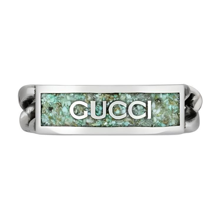 Gucci Anello a Catena con Targhetta Logo 678711-J8410-9071