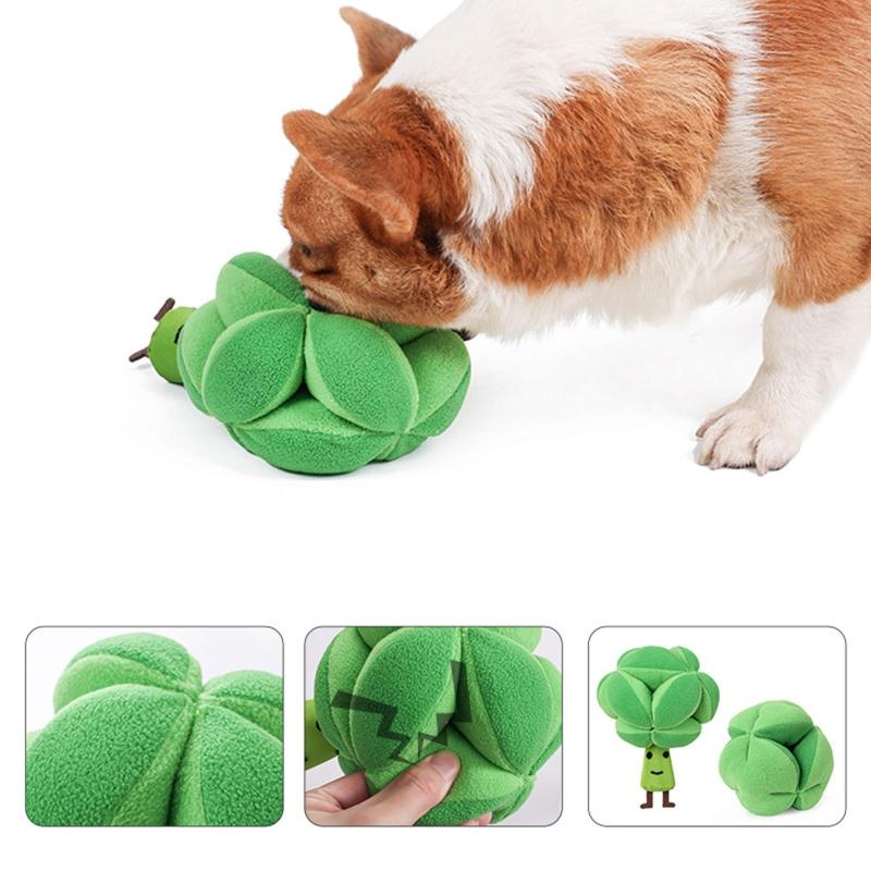 Kreativní plyšová hračka s pískátkem ve tvaru brokolice pro malé, střední i velké psy, mazlíčky, dárek, přetahování, zajímavé hračky pro mazlíčky