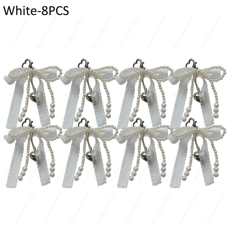 2025 New Korean Fashion Sweet Pearl Bow Keychain Phone Pendant Keyring Y2K Ins Aesthetic Holder for Girl Bag Pendant Accessories