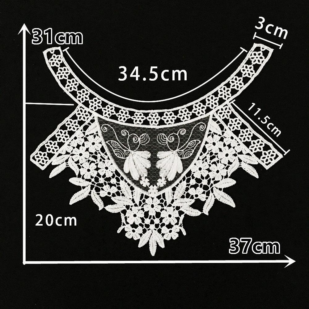 Bílá I Mléčné hedvábí Výšivka Dutý límec Šicí krajka DIY Dekorace s oděvními doplňky Límcové doplňky