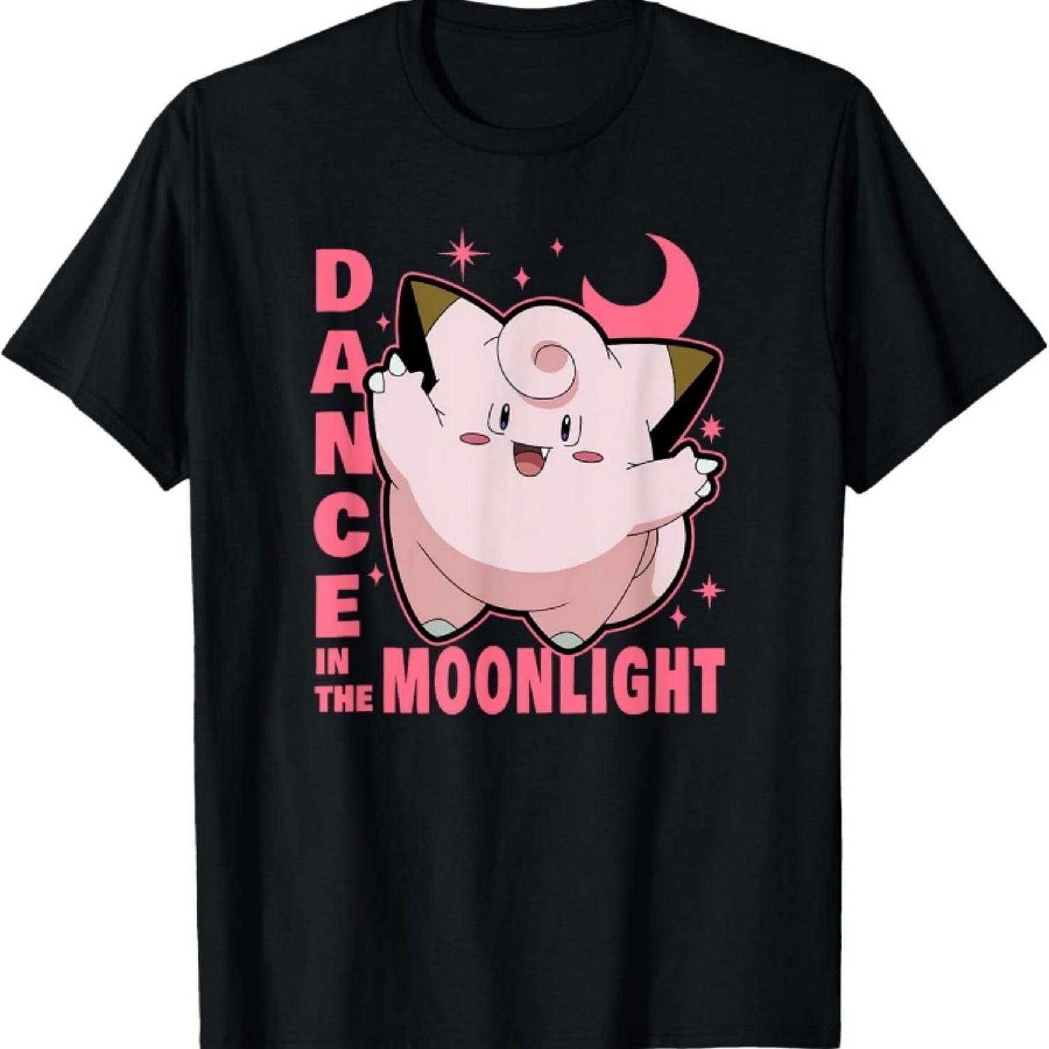 Pokémon Clefairy Dance In The Moonlight Big Face T-Shirt S чёрный