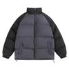 Stand-up collar cotton-padded jacket, winter couple cotton-padded jacket, thickened warm bread clothes, men's casual color-matching 