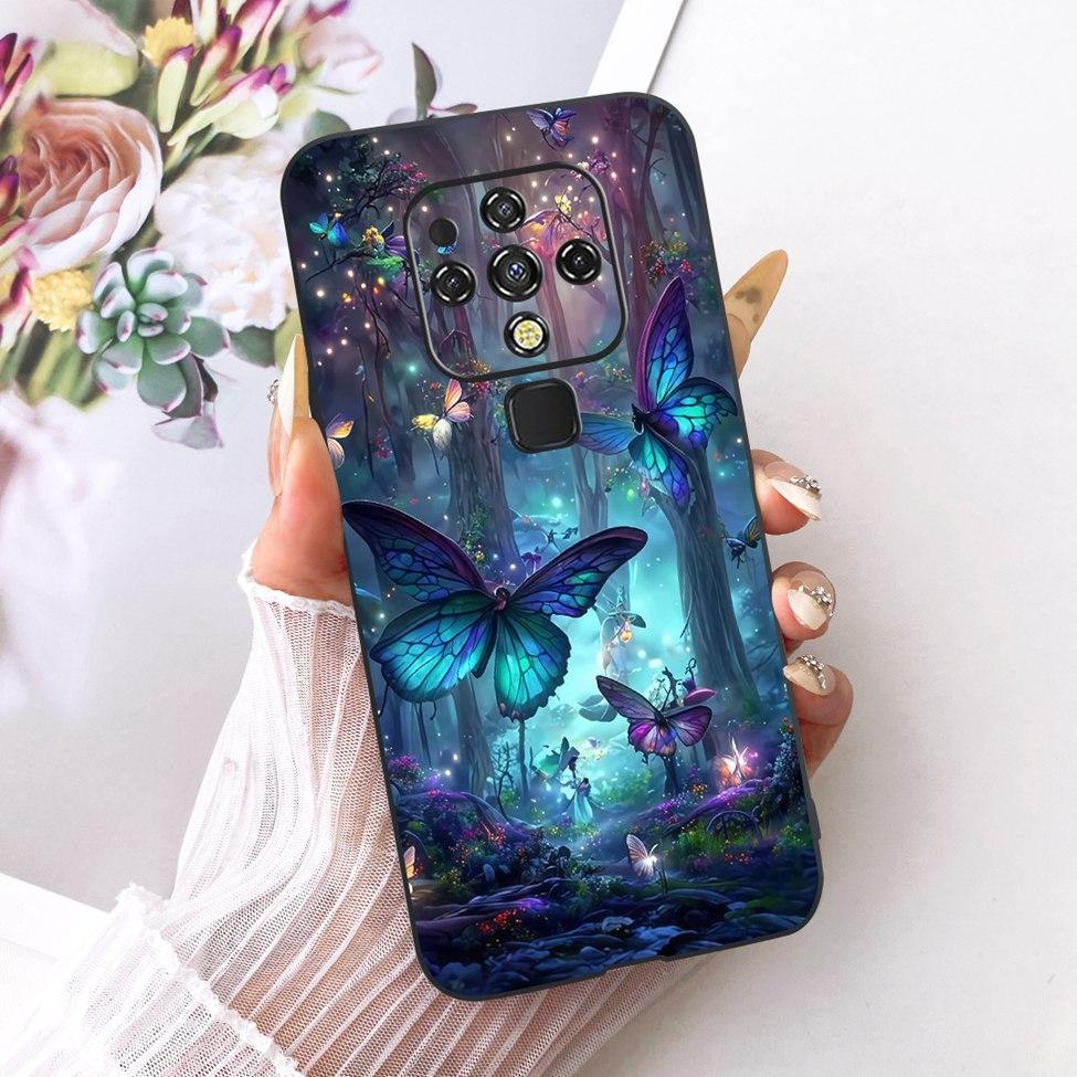 For Tecno Camon 16 CE7 CE7j CE9h Case For Tecno Camon 16 Pro Cover Cute Cat Fashion Butterfly Painted Casing