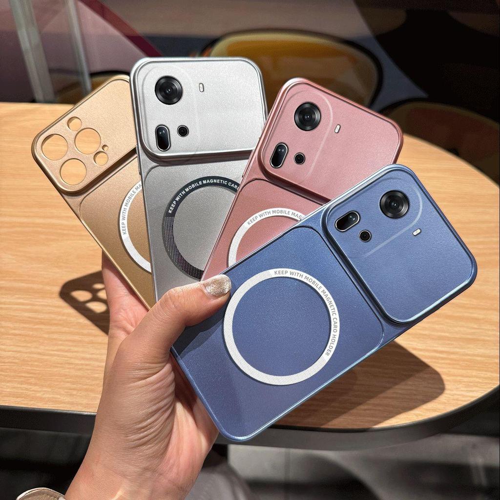 Metallic Finish Magnetic TPU Phone Case for OPPO Reno11 5G Shockproof Matte Soft Cover