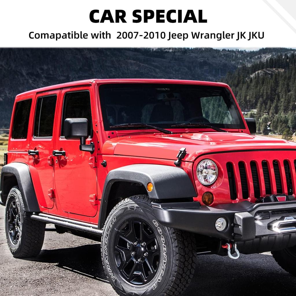 Carbon Fiber 14PCS Full Set Interior Trim Kit for 2007-2010 Jeep Wrangler JK JKU,Air Outlets A Pillar Speaker Glove Box Handle Dashboard Cover Trim