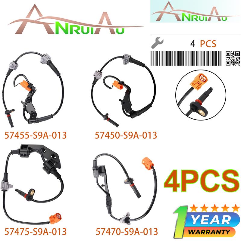 NEW 4PCS ABS Wheel Speed Sensor Front Rear 57455S9A013 57450S9A013 57475S9A003 57470S9A013 For Honda CR-V 2002-2006