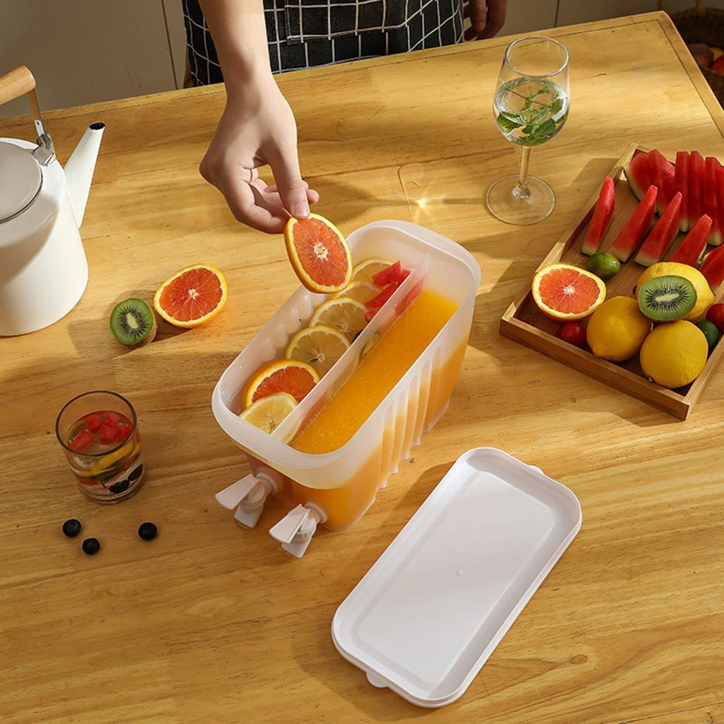 Cold Kettle With Double Faucets, Refrigerator Faucet Large Capacity Storage For Fruit Juice, Beverage Dispenser