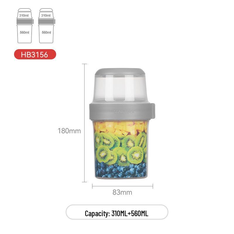 Dvouvrstvá krabička na uchovávání čerstvosti pro jogurt, salát, obiloviny, svačiny a dětskou výživu