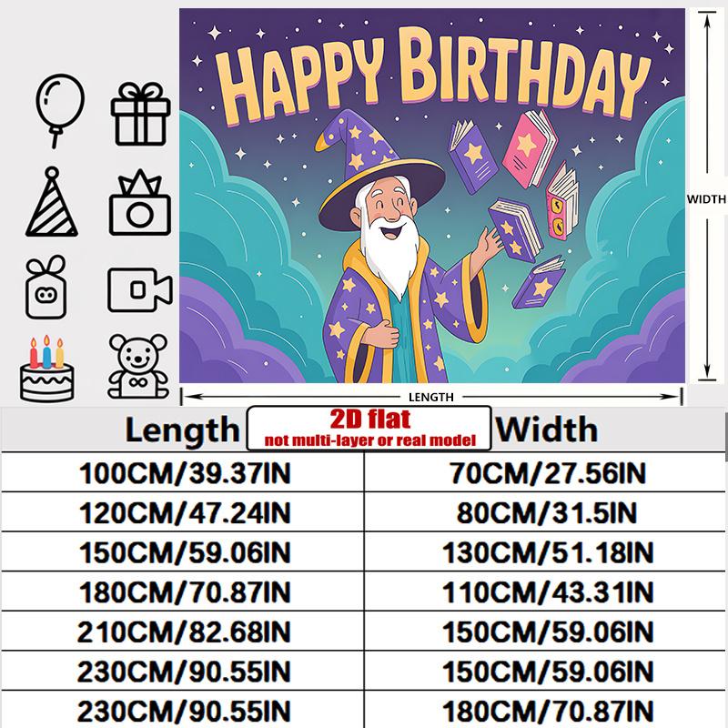 Birthday Party Backdrop Polyester Banner Photo Booth Decoration 93