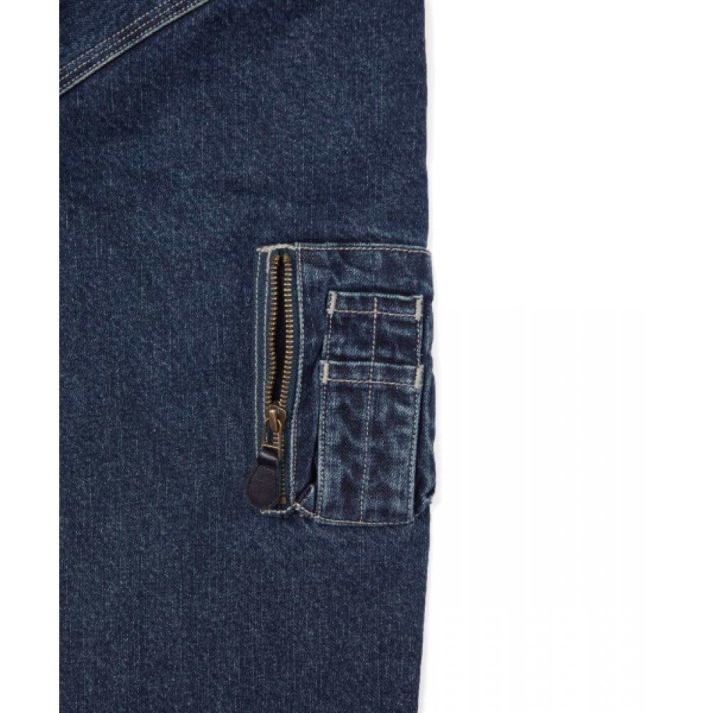 Thisisneverthat Denim Bomber Jacket Blue