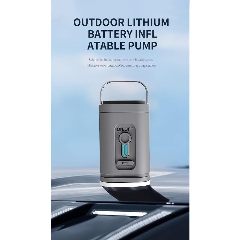 1SET Portable Rechargeable Air Pump - 3-in-1 Air Pump with LED Light, 5 Multifunctional Nozzles for Outdoor Air Filling Equipment