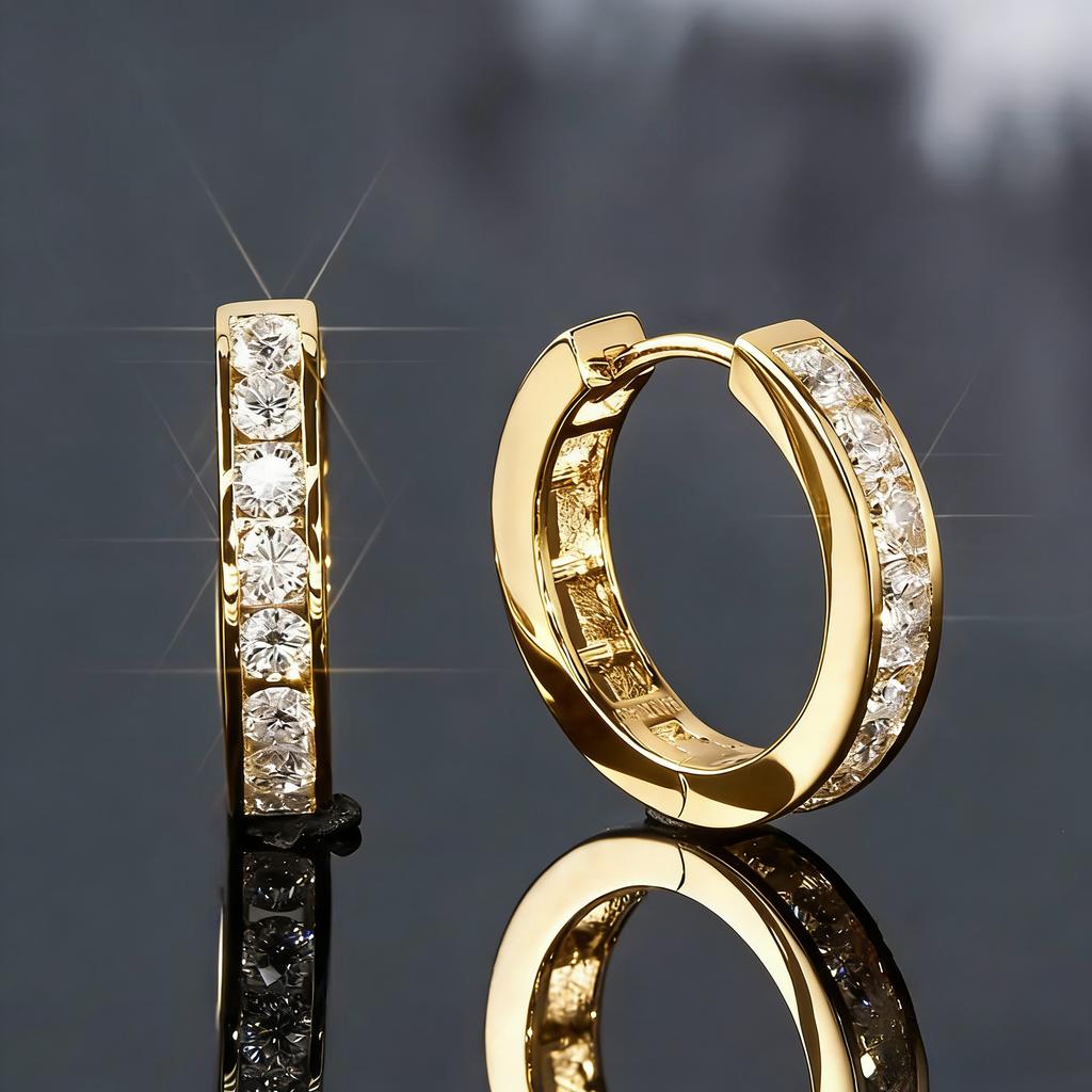 925 Sterling Silver Round Zircon Hoop Earrings For Women Simple Geometric Circle Earrings Party Wedding Jewelry Gifts