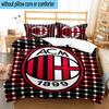3pcs Milan Football Club Printed Bedding Set Duvet Cover Closure Includes 1 Duvet Cover & 2 Pillowcases Bedding Sets Home Decor Gifts
