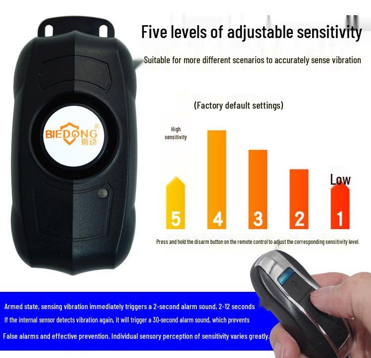 Waterproof Rechargeable Anti-Theft Vibration Alarm for Bikes and Motorcycles
