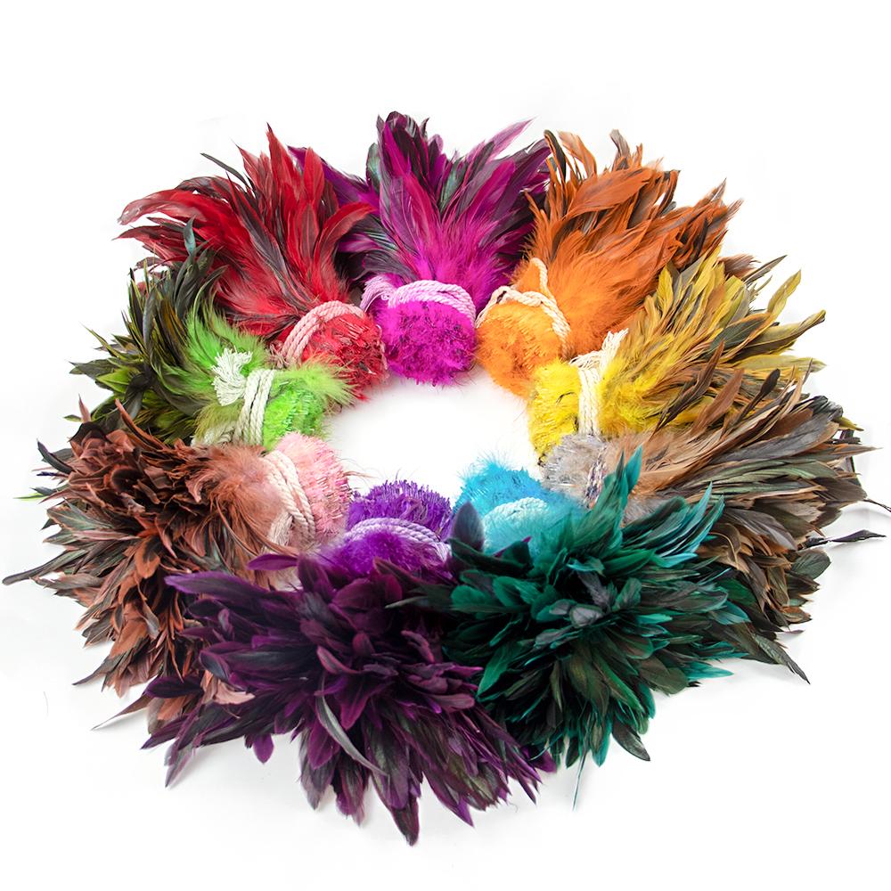 100Pcs Red Rooster Chicken Feathers Trims for Costume Party Clothimg Jewelry Making Natural Pheasant Tail 15-20 CM Multicolors